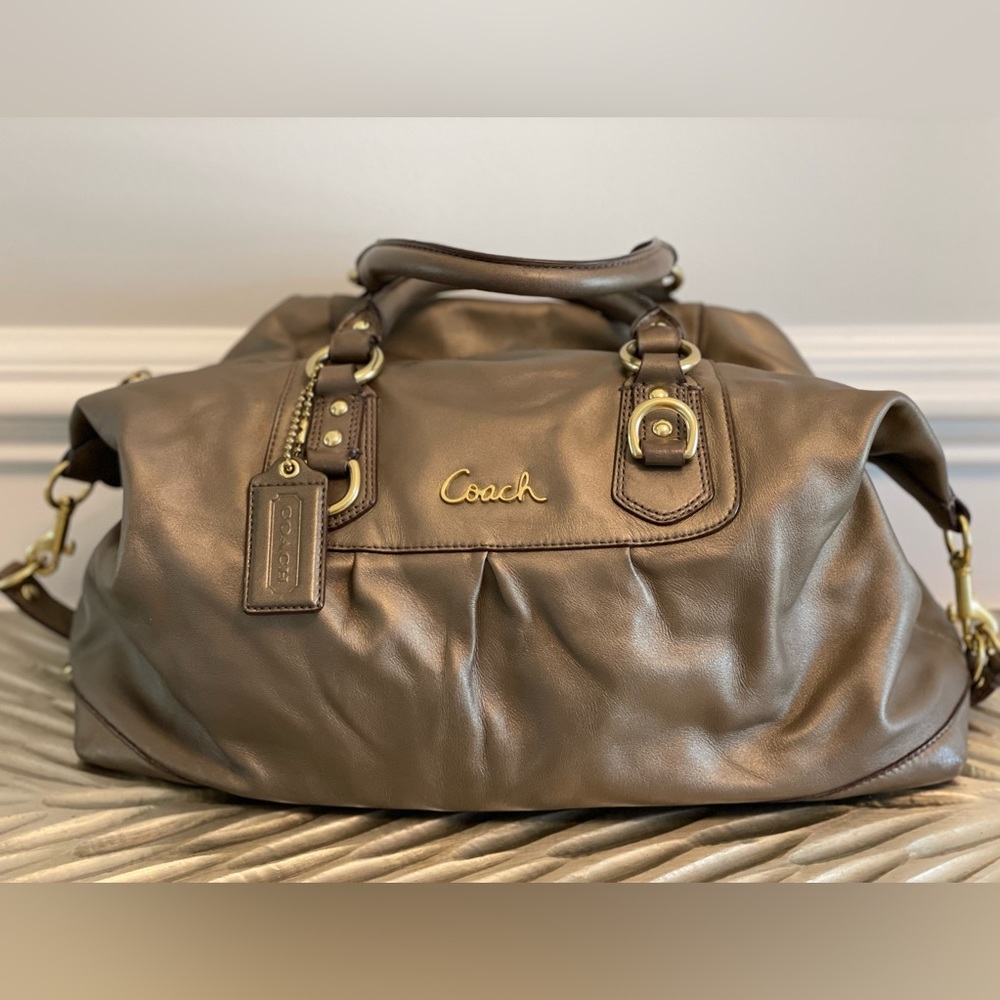 Authentic Coach Ashley Metallic Satchel